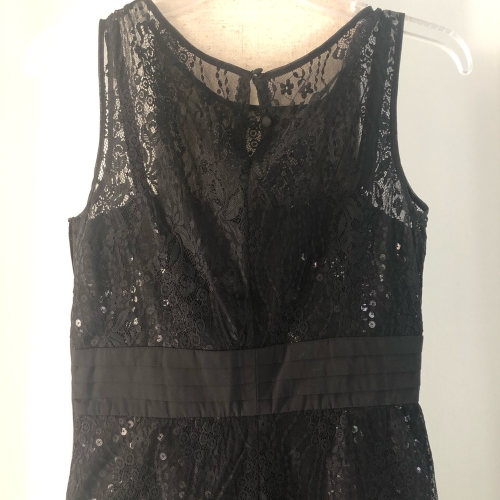 Tahari ASL Elegant Black Lace Short Evening Dress - Picture 4 of 5